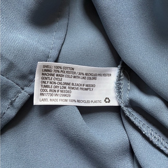 Knox Rose Eyelet Cotton Mini Dress Sleeveless Gray/Dusty Blue Size L - Picture 9 of 11